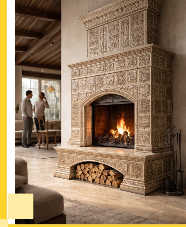 Купить изразцовый камин в Скопине от 260525 р. | ЭриданСкп