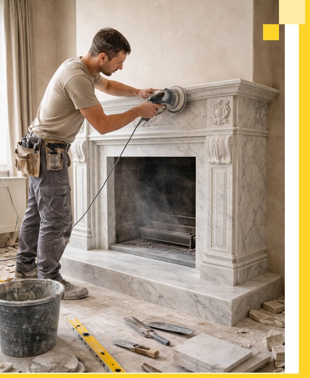 Изготовление и установка мраморных каминов в Скопине под ключ