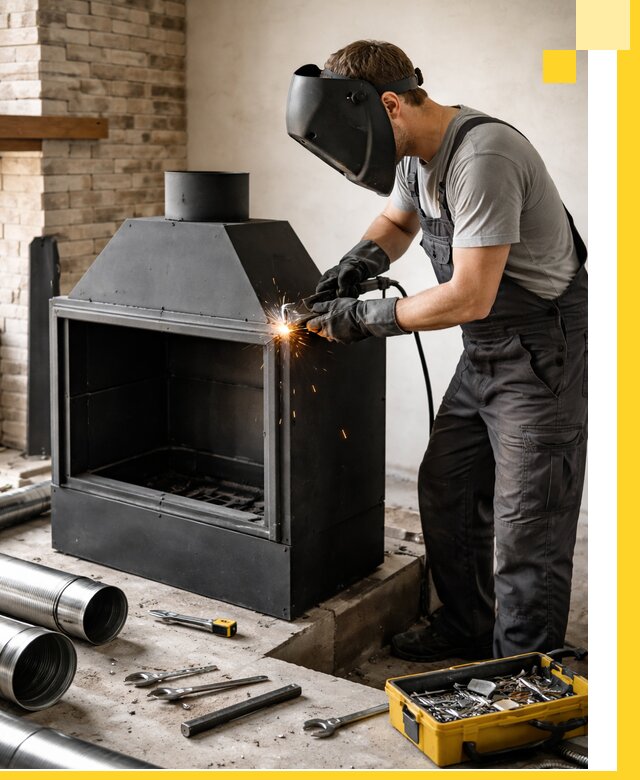 Продажа и установка металлических каминов в Скопине под ключ