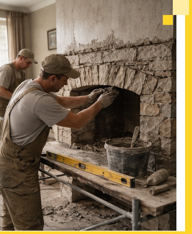 Изготовление каминов под ключ в Скопине, монтаж и отделка