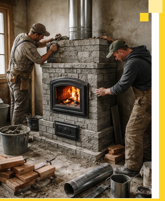 Производство, поставка и монтаж дровяных печей в Скопине