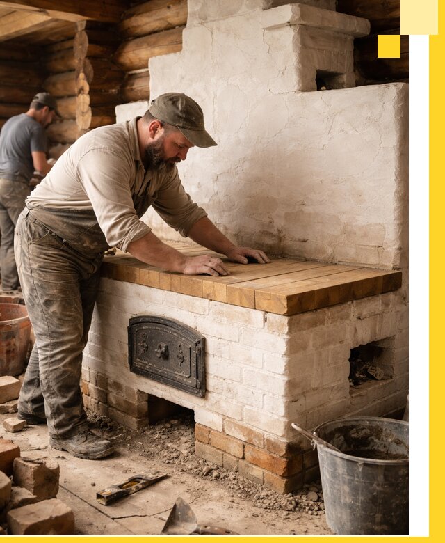 Проектирование и установка русской печи с лежанкой в Скопине