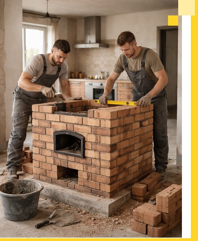 Установка и монтаж печей в частном доме в Скопине под ключ