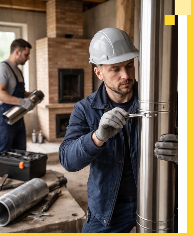 Профессиональный монтаж дымоходов для печей в Скопине