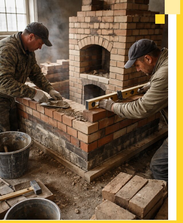 Изготовление и монтаж печей и каминов из кирпича в Скопине