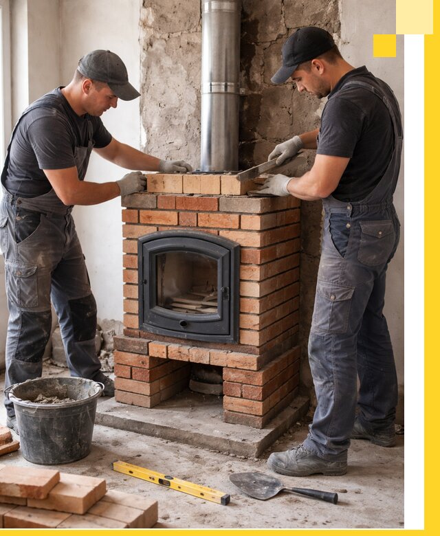 Монтаж печи камина под ключ в Скопине с гарантией и пусконаладкой