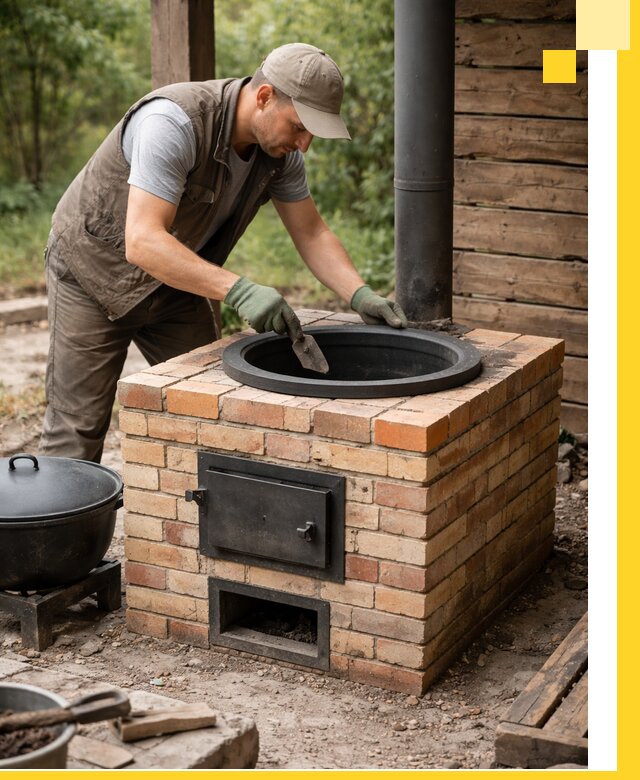 Изготовление и установка печей для казана в Скопине под ключ