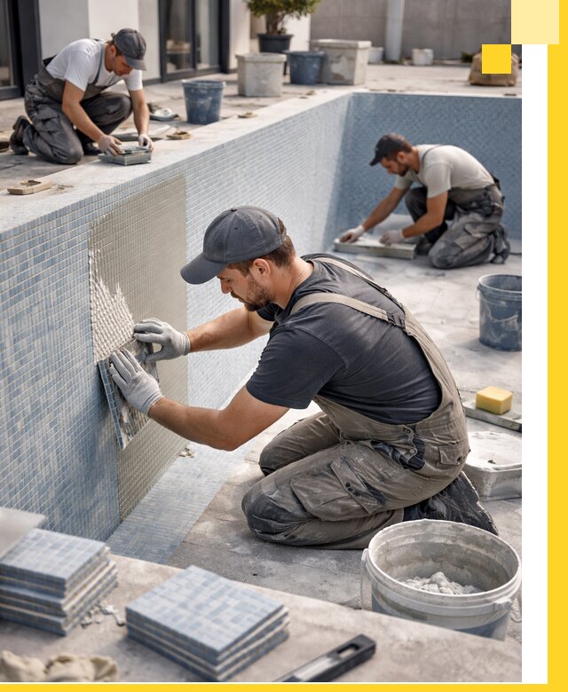 Облицовка бассейнов в Скопине плитка мозаика гидроизоляция