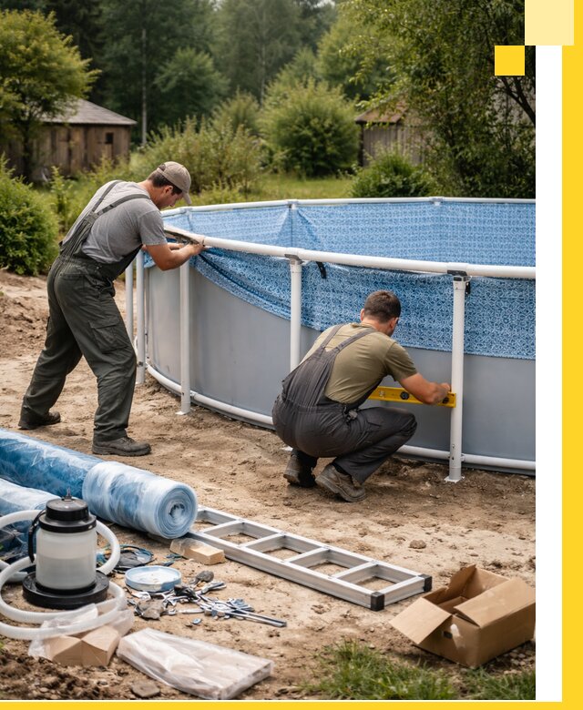 Установка и монтаж каркасных бассейнов в Скопине под ключ