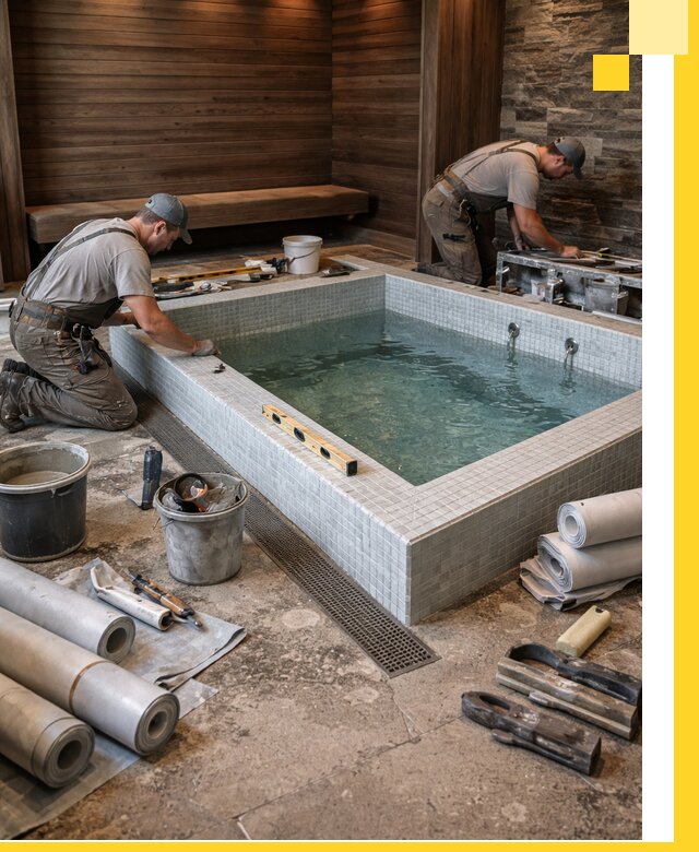 Установка и строительство бассейнов для сауны в Скопине