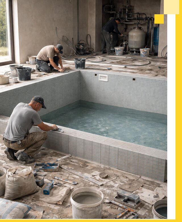 Строительство и монтаж бассейнов в помещении в Скопине