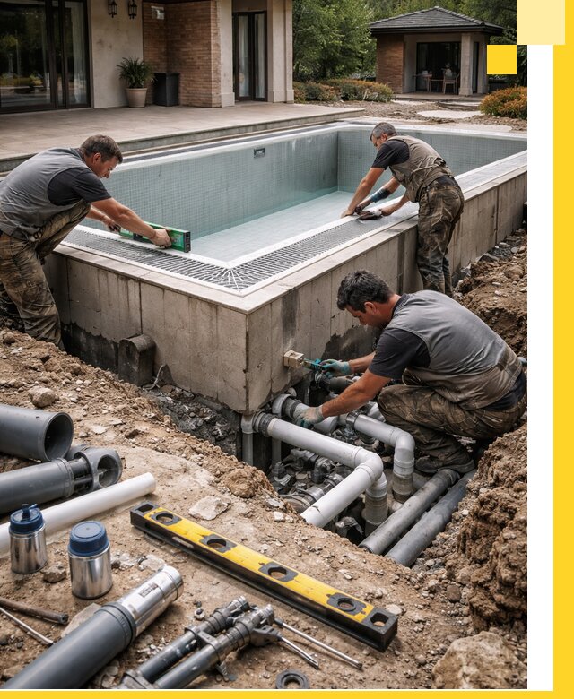 Строительство переливных бассейнов в Скопине под ключ