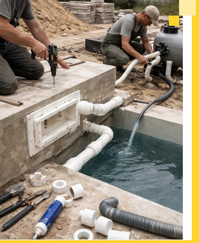 Строительство скиммерных бассейнов под ключ в Скопине