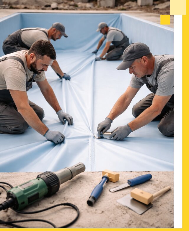 ПВХ пленка для бассейнов с монтажом и гарантией в Скопине