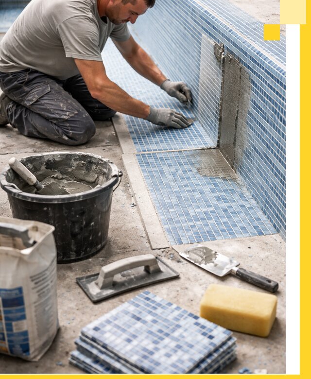 Укладка и ремонт мозаики для бассейнов под ключ в Скопине