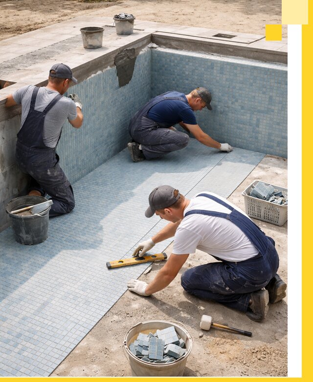 Укладка и установка плитки для бассейнов под ключ в Скопине