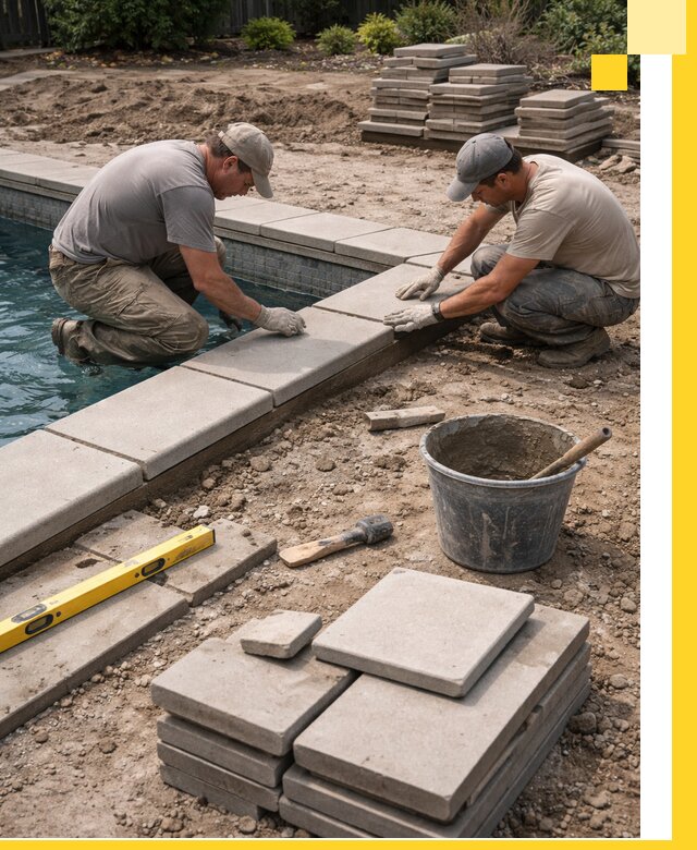 Установка и изготовление копингового камня для бассейнов в Скопине