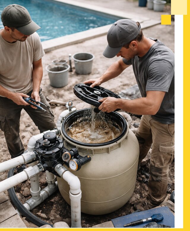 Установка и обслуживание песочных фильтров для бассейнов в Скопине