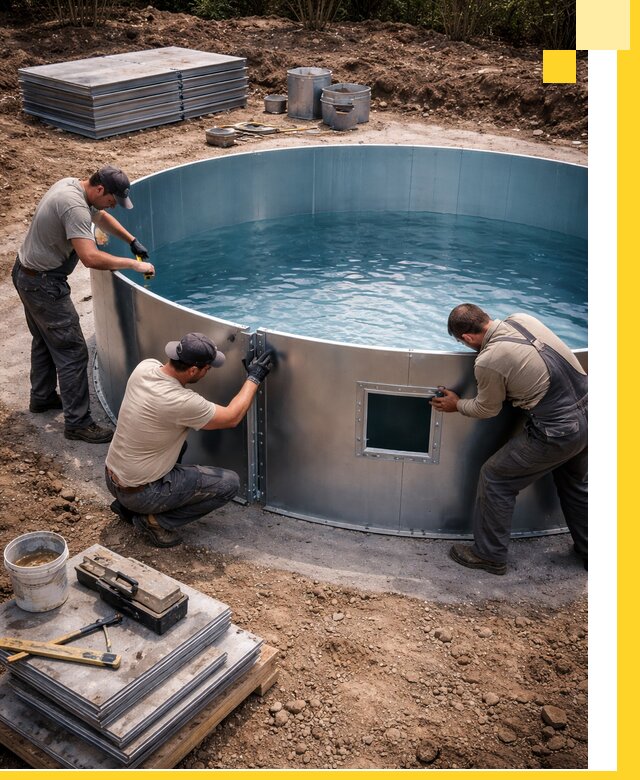 Круглые бассейны под ключ в Скопине проектирование и монтаж