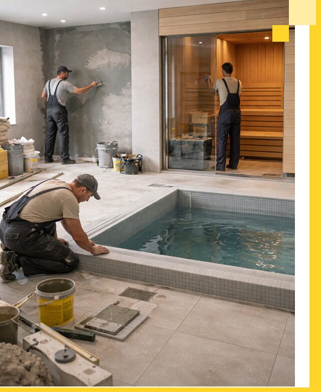 Проектирование и строительство сауны с бассейном в Скопине