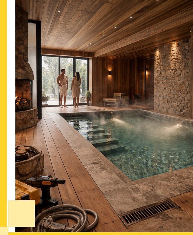 Проекты бань с бассейном под ключ в Скопине от 78158 р., ЭриданСкп