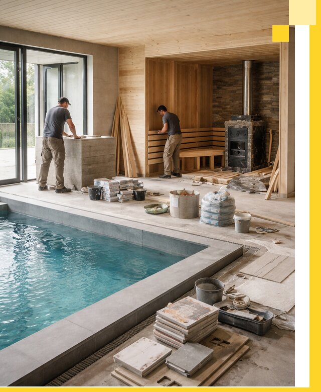 Проектирование и строительство бань с бассейном в Скопине