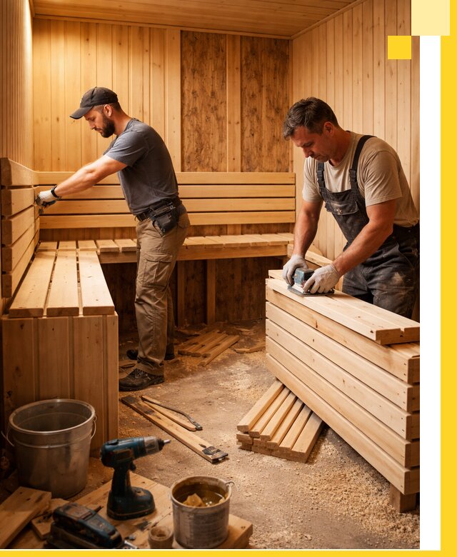 Профессиональный комплексный ремонт саун под ключ в Скопине