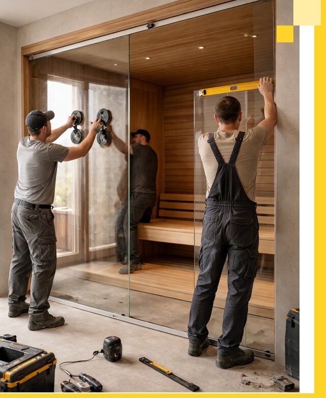 Производство и монтаж стеклянных саун под ключ в Скопине