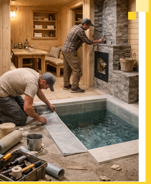 Строительство бань с комнатой отдыха под ключ в Скопине