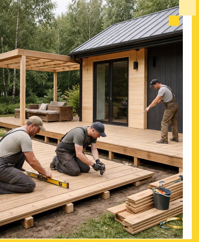 Строительство бань с террасой и бассейном под ключ в Скопине