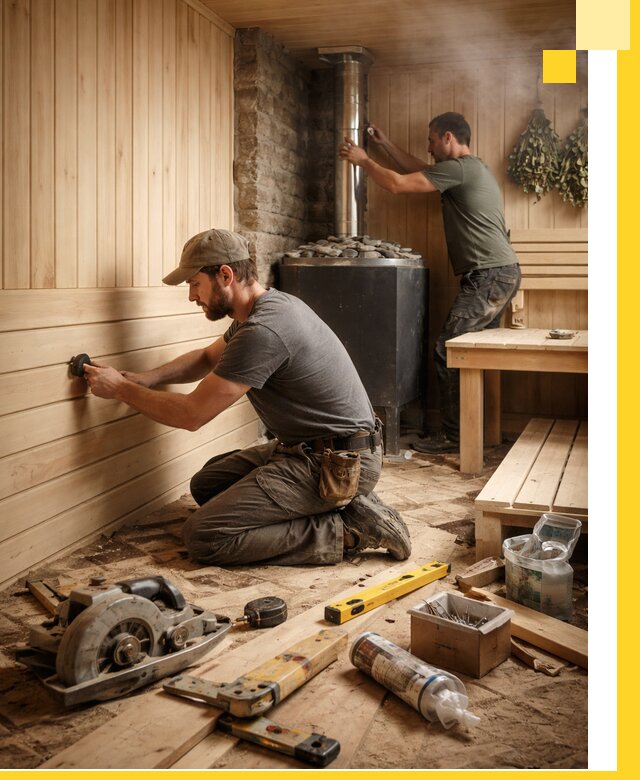 Полное строительство и оснащение парных под ключ в Скопине