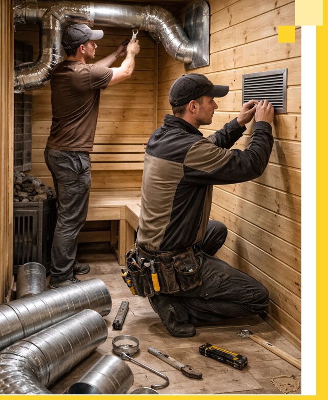 Проектирование и монтаж вентиляции бани в Скопине под ключ