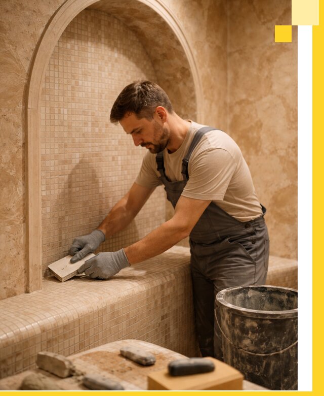 Профессиональная отделка хамамов с мозаикой под ключ в Скопине