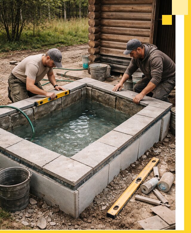 Изготовление и установка холодных купелей под ключ в Скопине